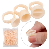 wholesale 100pcs disposable eyelash glue fan cup rings holder container tattoo pigment eyelash extension tools lash supplies