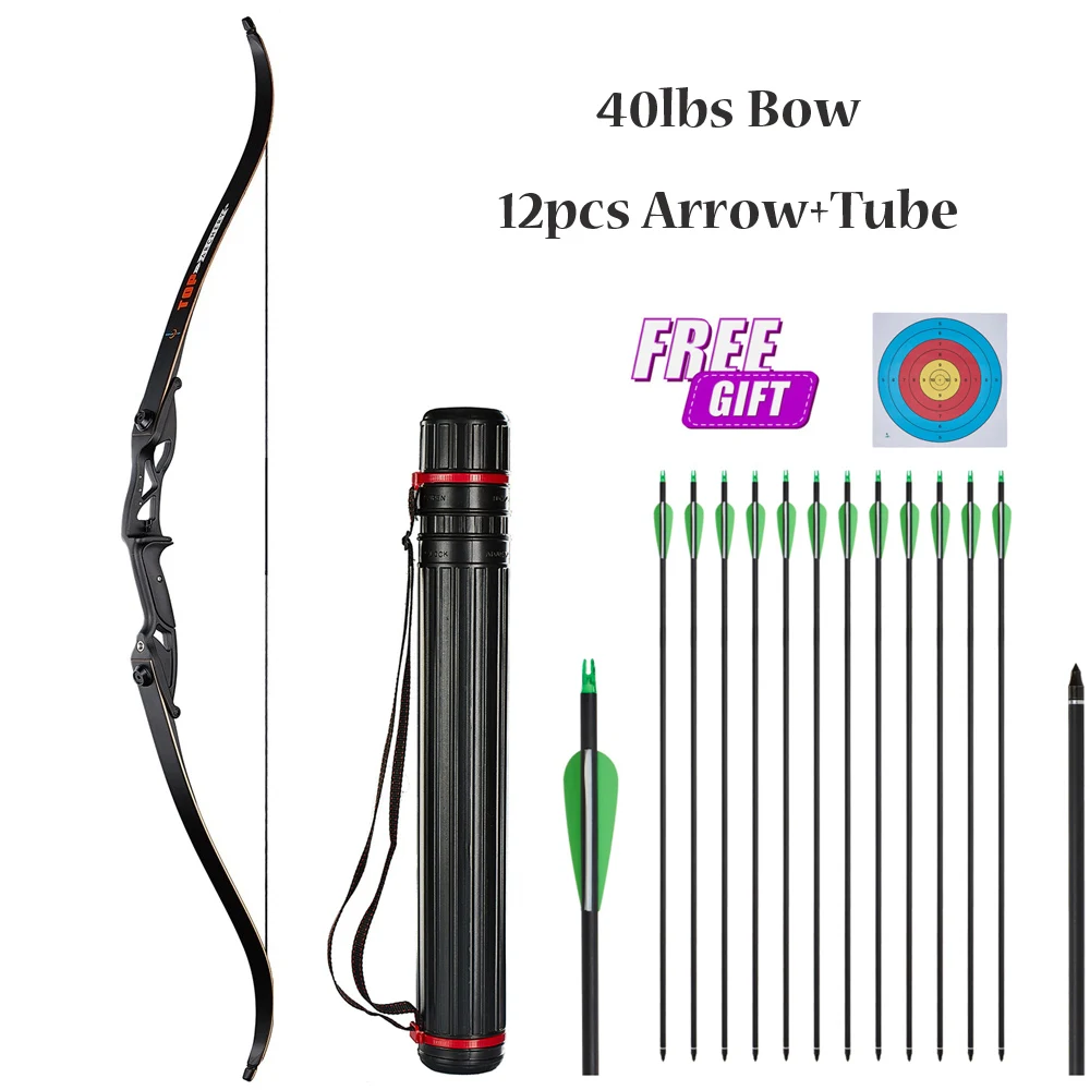 30-50lbs Professional  Archery Recurve Bow for Hunting Take-down Bow Outdoor Shooting Sports Bow And Mixed Carbon Arrow Set