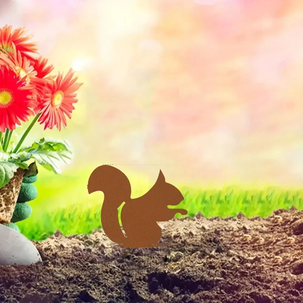 Завороживающий 1 шт. Металлический садовый декор с белкой — приветствующий ваш