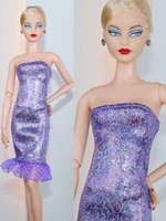 16 charming purple off shoulder dress for barbie dolls accessories for barbie clothes little gown clothing kids toys gift 11 5