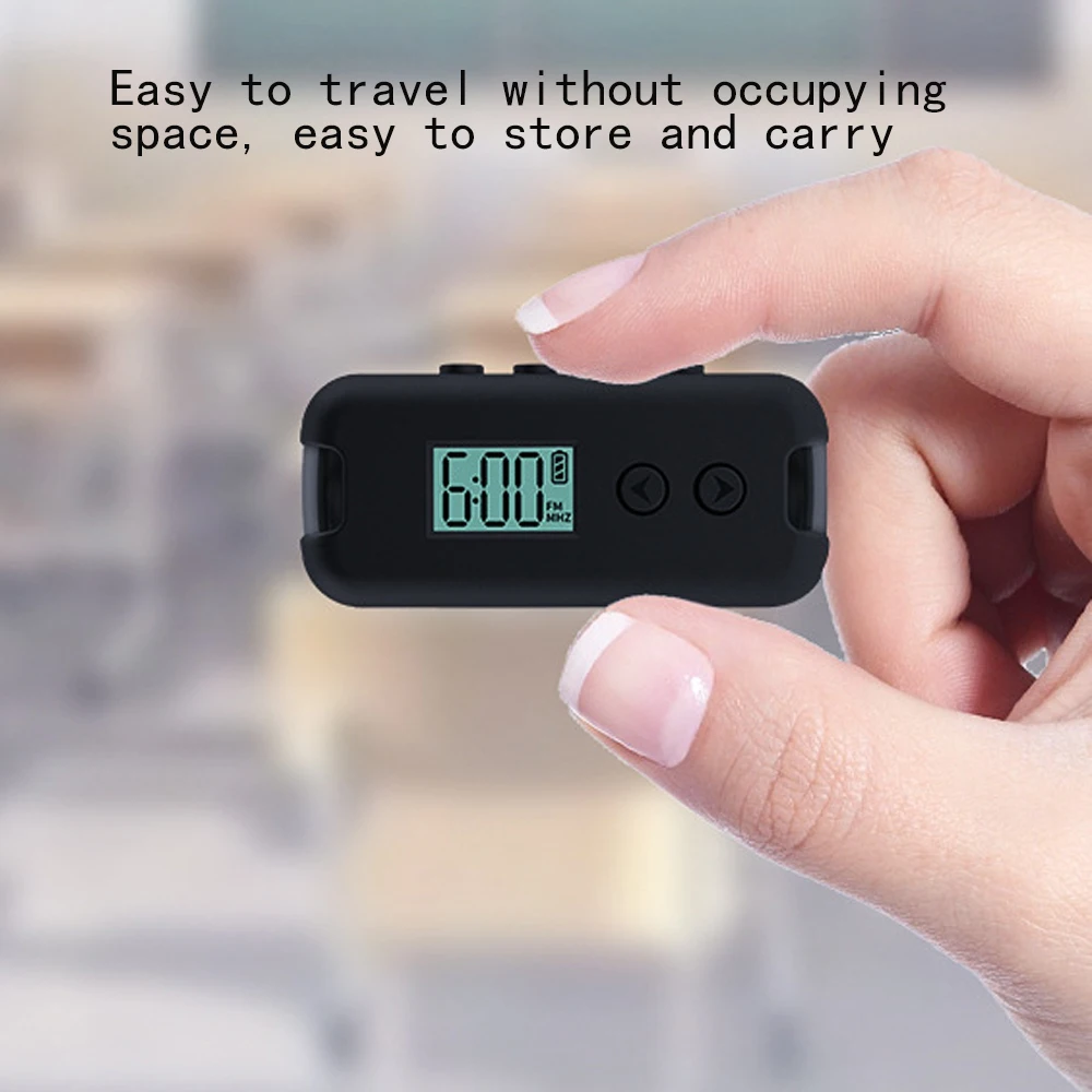 Портативный мини-радиоприемник 50-108 МГц с ЖК-дисплеем 3 5 мм дисплей времени для