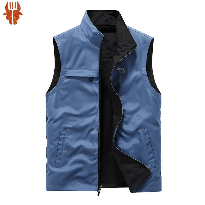 

2023 Spring and Summer New Men's Waistcoat Vest Reversible Quick-drying Sleeveless Vest Jacket Male Outdoor Brand Tooling Vests