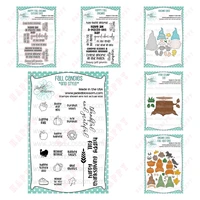 metal cutting dies and clear stamps happy fall gnomie scrapbooking diy decoration craft embossing template greet card handmade