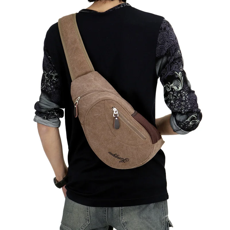Новинка Корейская холщовая нагрудная сумка мужская спортивная диагональная