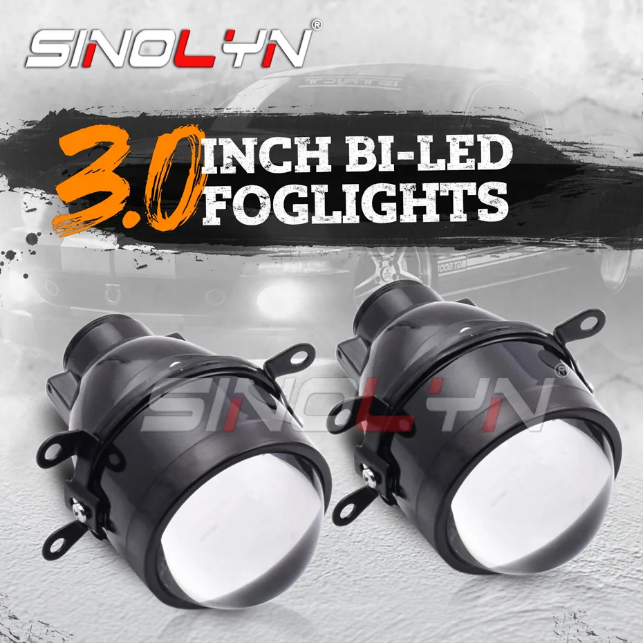 Sinolyn H11 H8 H9 HID Fog Lights For Cars Blue Bi Xenon Fog Lenses Universal Spotlight PTF Projector Lenses Car Light Retrofit