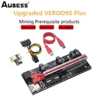 Aubess PCI-E Pcie Riser 009 Express 1X 4x 8x 16x расширитель PCI E USB Riser 009S двойная 6-контактная карта адаптера SATA 15pin для майнера BTC