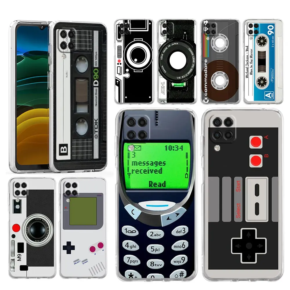 

Case For Samsung Galaxy A13 A23 A33 A53 A73 5G A51 A71 A21S A12 A11 A31 A41 A03s A52 A32 A22 Cover Vintage Tape Camera Gameboy