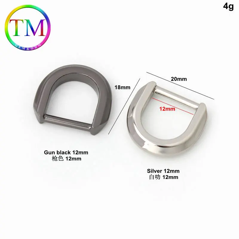 10-50Pcs 12/16/20/25Mm Metal Pressure Casting D Ring Buckles Custom Handbag Side Connect Clasp Clips Diy Leather Craft Hardware