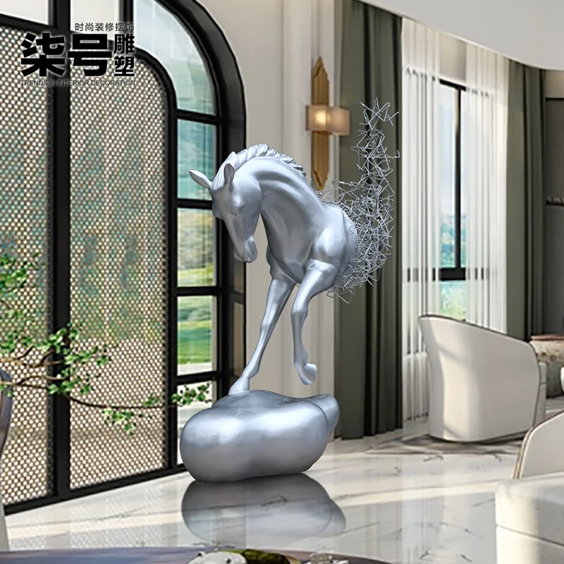 Artistic ornament Large ornaments  home decor  Original Abstract Horsehead Sculpture Decoration  Outdoor Large Floor Luxury High