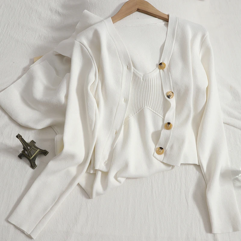 Женский Повседневный Трикотажный костюм комплект из двух предметов укороченный