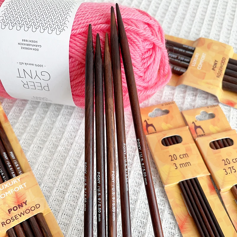 Набор вязальных спиц из пони и палсандра 20 см