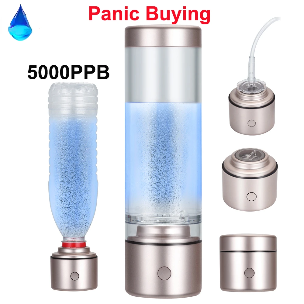 

IHOOOH Hydrogen Rich Generator Electrolysis Ionizer H2 Water Bottle Nano Cup Japanese Craft Mini Pure H2 Ventilator Rechargeable