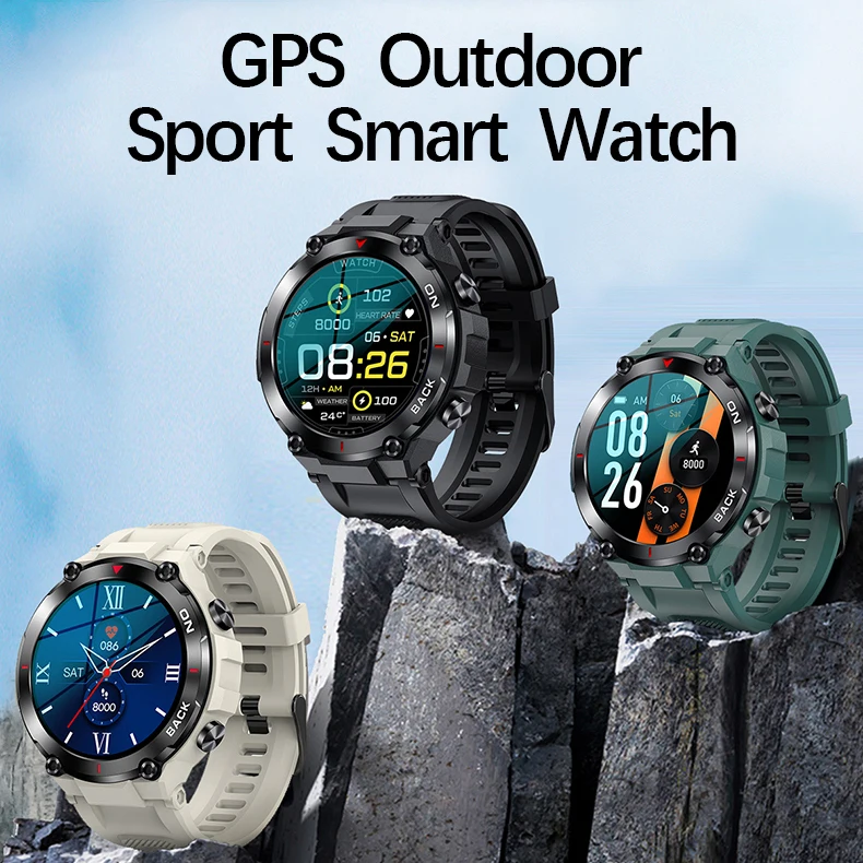 

K37 Smart Watch GPS Outdoor Sport Fitness Bracelet Super Long Standby Wristwatch Health Monitoring Tracker Waterproof Smartwatch