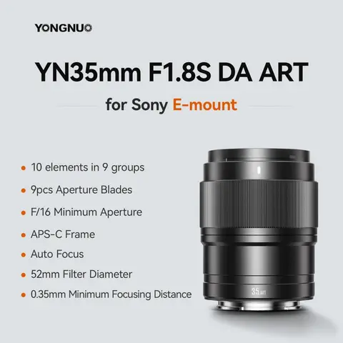 Объектив YONGNUO 35MM F1.8 DA Art для Sony