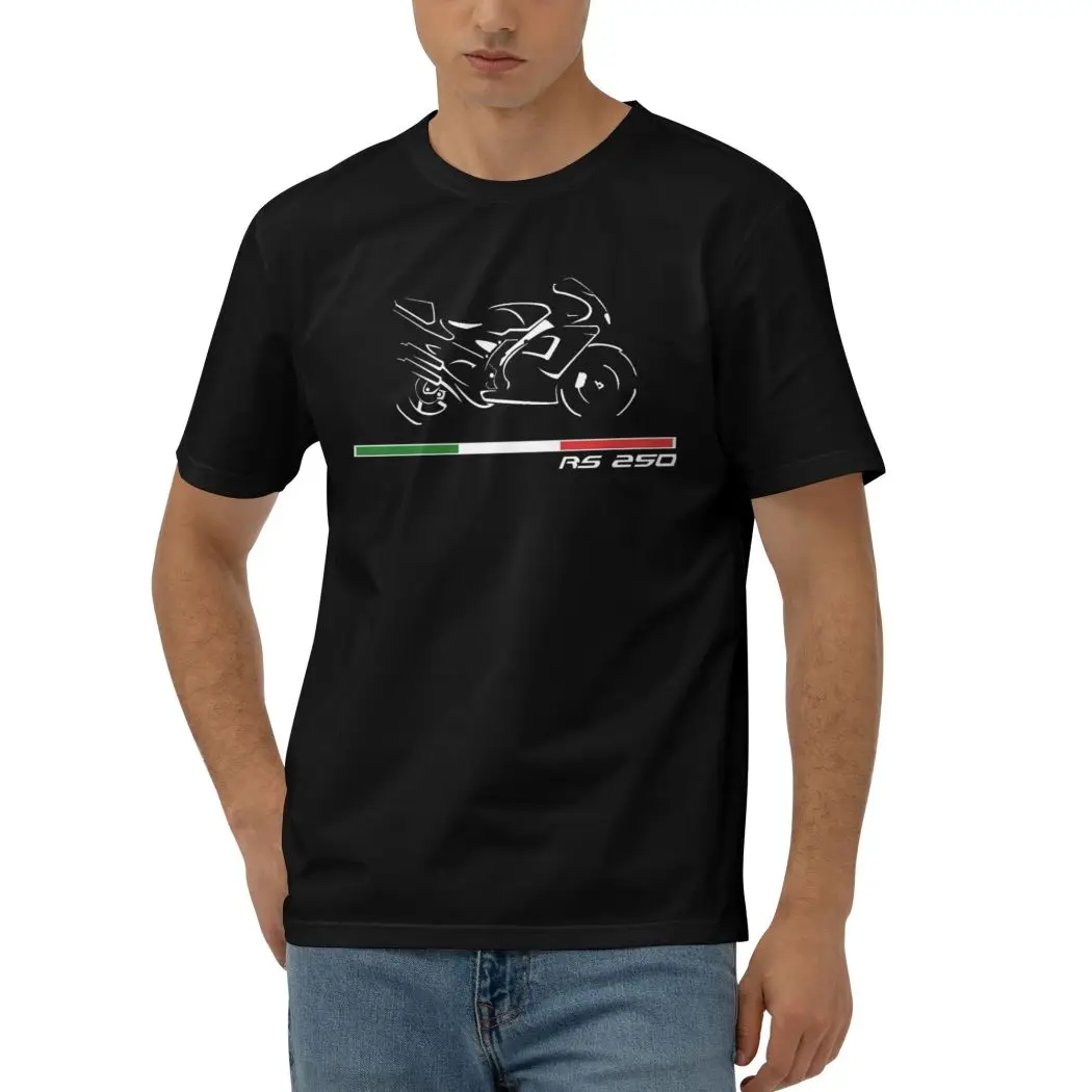 Фото Повседневная футболка APRILIA RS 250, мужские футболки, модные футболки с коротким рукавом и круглым вырезом, футболки с коротким рукавом №2