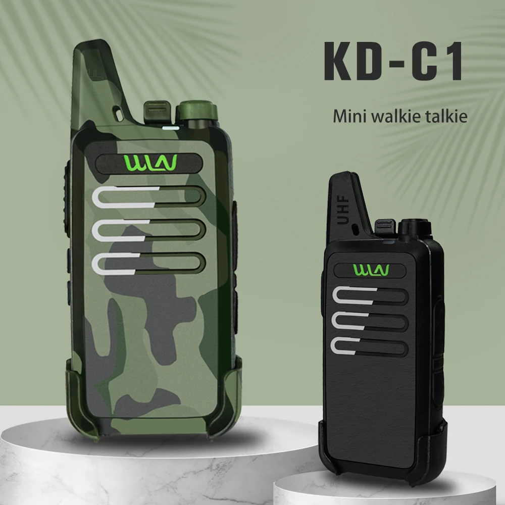 WLN KDC1 uhf Band Mini Walkie Talkie set KD-C1 Plus Portable USB Charge Handheld Two Way Ham Radio KD C1 Hunting Hiking