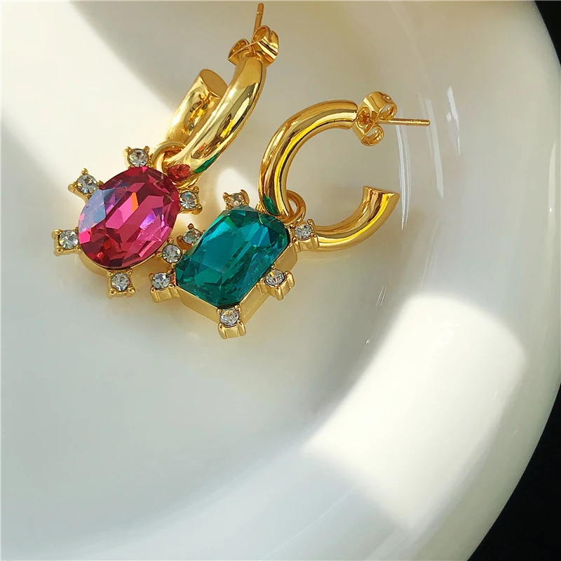 

Timeless Wonder Fancy Zirconia Geo Detachable Hoops Earrings for Women Designer Jewelry Ins Luxury Brand Sweet Gift Rare 6344