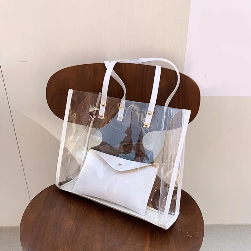 

Transparent PVC Shoulder Bags for Women Purse Handbag Fashion Jelly Summer Bag