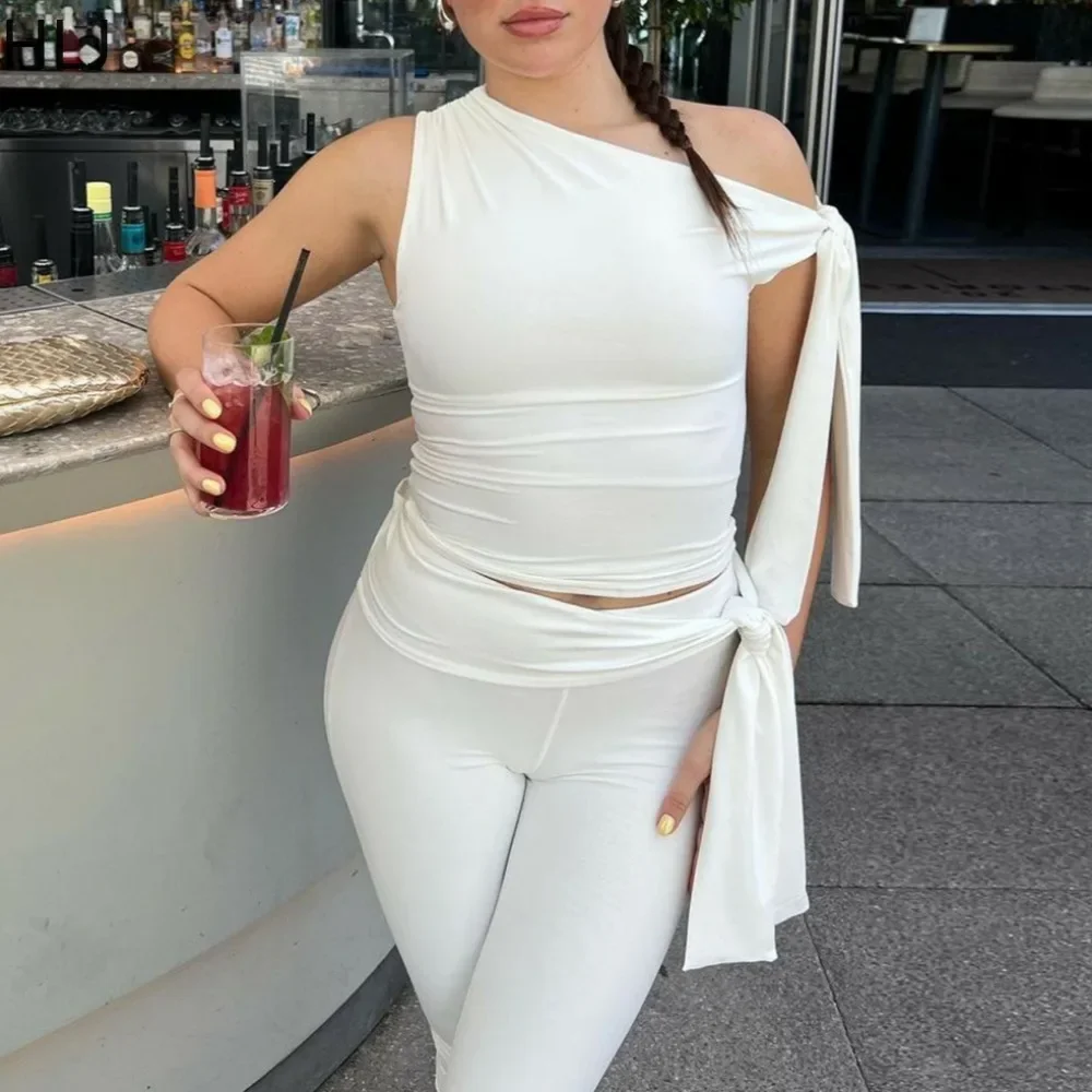 HLJ Модная уличная одежда для женщин с открытыми плечами без рукавов на шнуровке