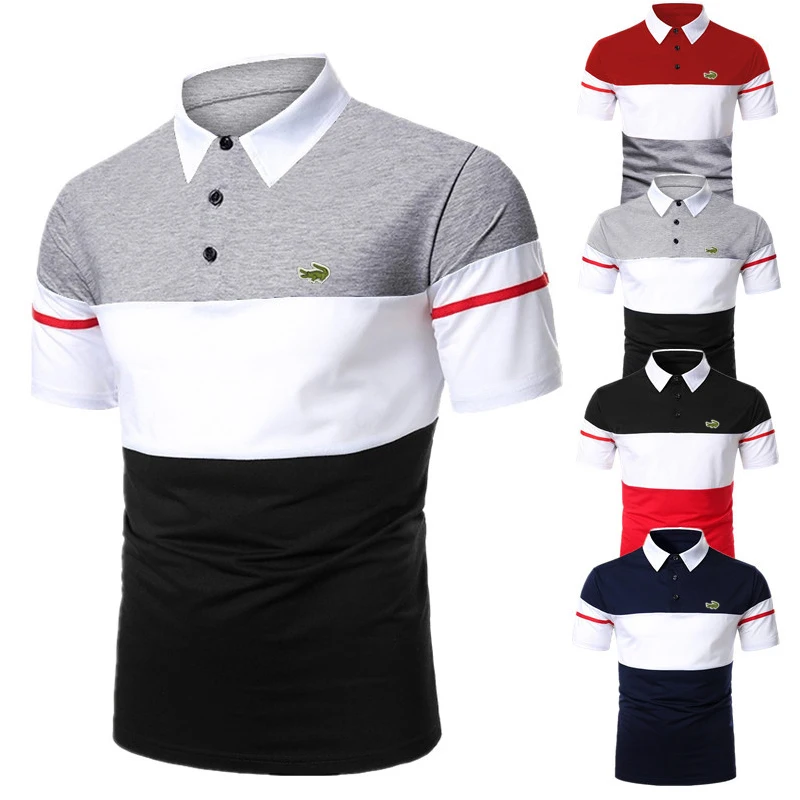 

Summer brand men's short-sleeved polo shirts fashion lapel business casual social shirts high quality men's tennis polo shirts
