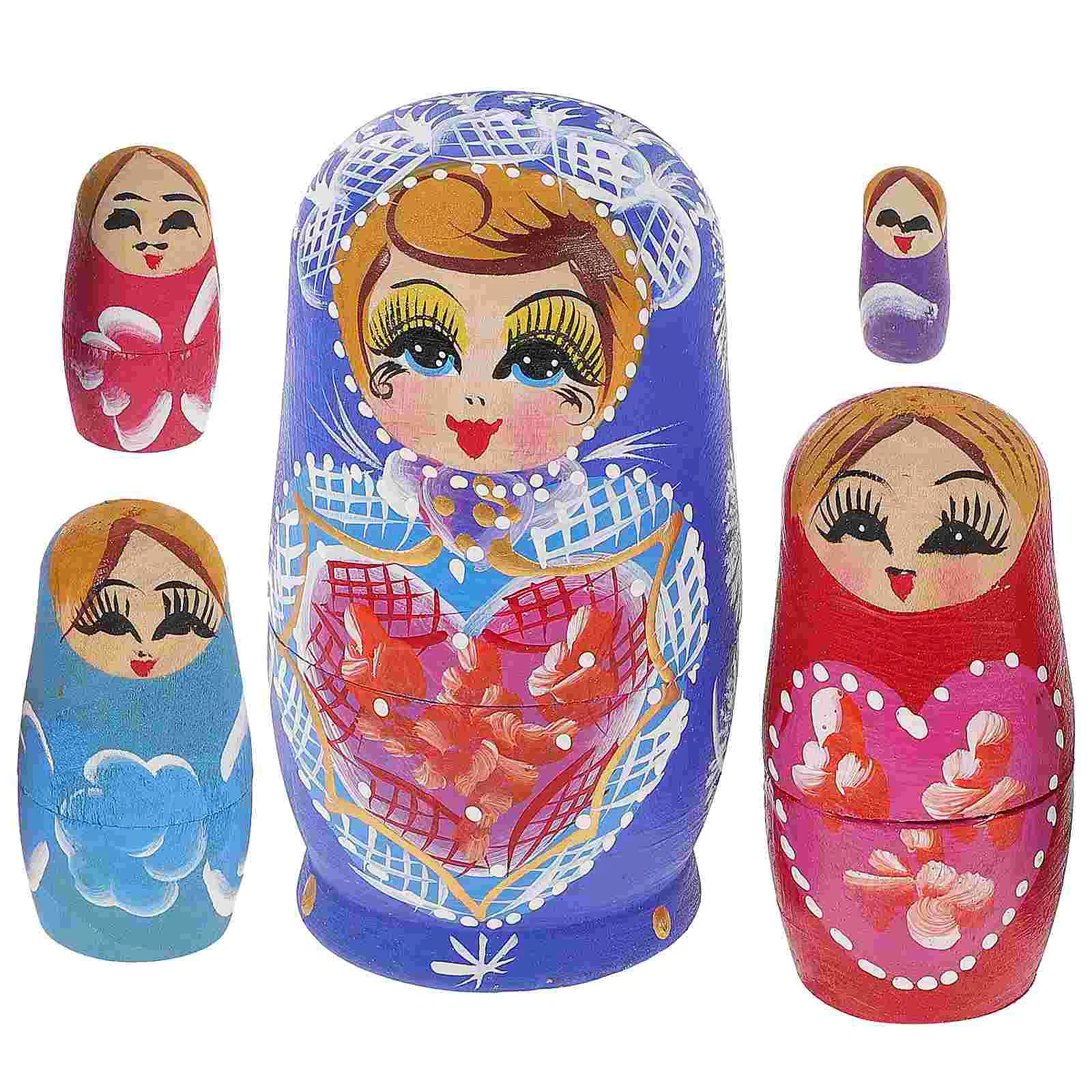 

Russian Wooden Nesting Stacking Toy Babushka Kids Toys Stackable Home Decor Wood Children Craft Ornaments Figurine Decorative