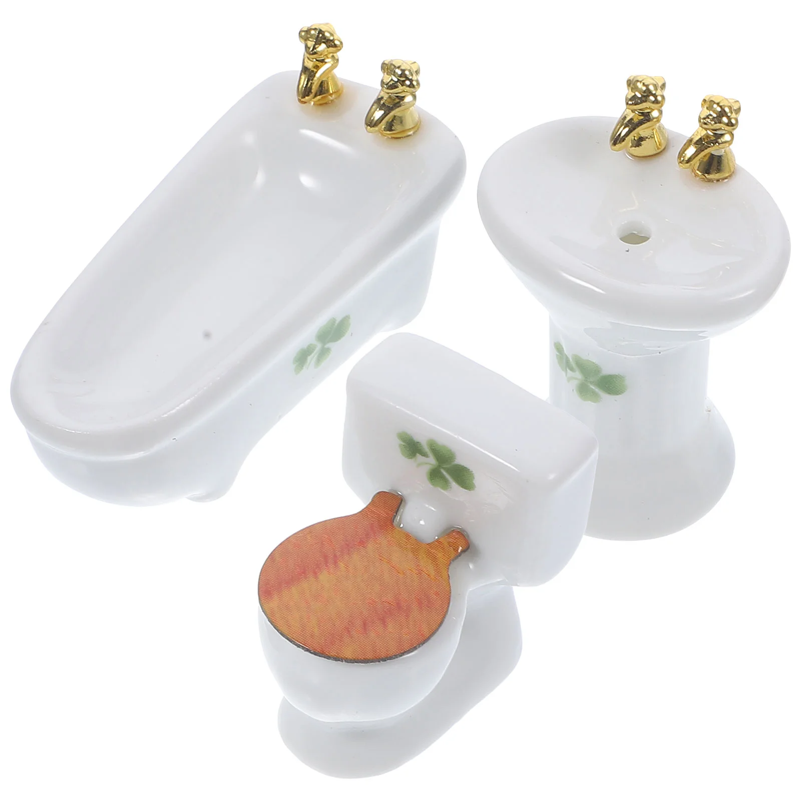 

Mini Bathroom Furniture Home Decor Model Miniature Ornament House Supplies Shower Accessories Ceramics