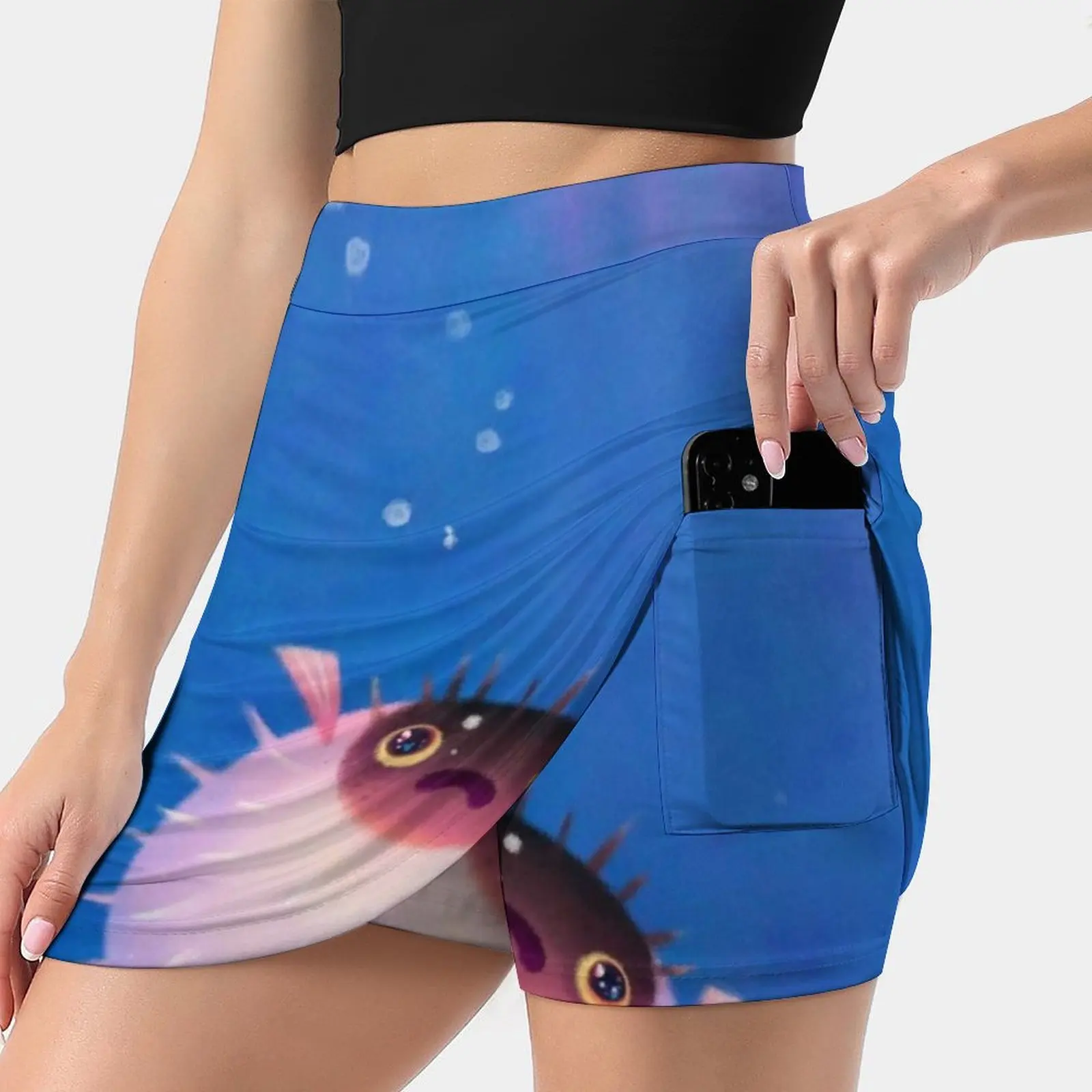 

Женская пышная мини-юбка, трапециевидная Юбка со скрытым карманом, пышная юбка-бокс, морская, бездна, для соленой воды