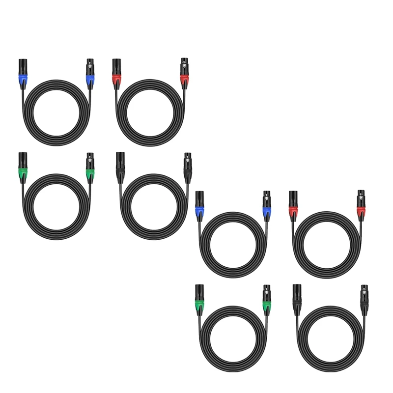 

4 Pack XLR Microphone Cable,3 Pin Mic Cables XLR Male To Female Mic Cord,For Microphone Audio Mixer Stage Light
