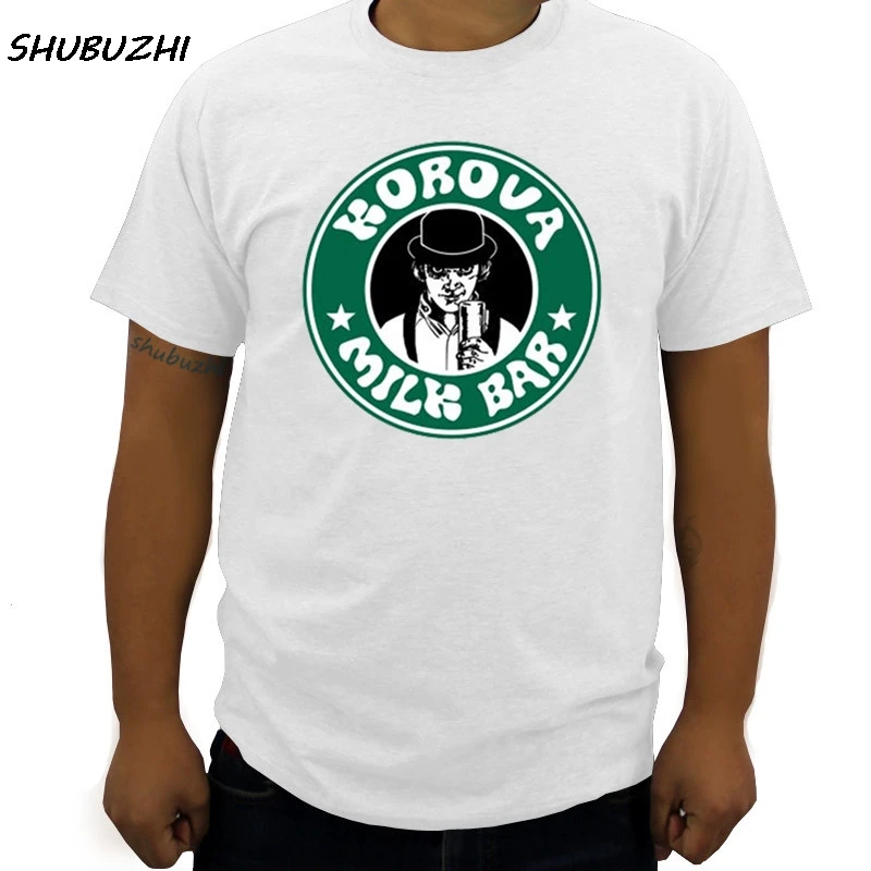 

Summer Korova Milk Bar T-Shirt Men Ultraviolence T shirt Movie A CLOCKWORK ORANGE Top Tees Plus Size 3XL cotton tshirt