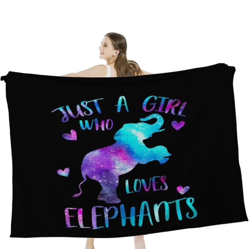 

Just a girl who loves Elephants Throw Blanket Tufting Blanket For Travel Light Dorm Room Essentials Luxury Thicken Blanket