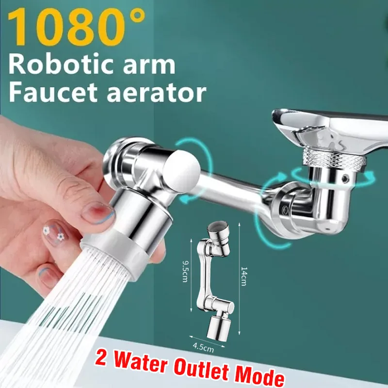 

1080° Flexible Kitchen Sink Faucet Extender Universal Splash Filter Bathroom Faucet Aerator Sprayer Attachment Water Tap Nozzle