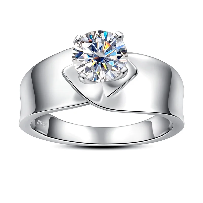 Женское кольцо из серебра 1,2 пробы с муассанитом, 925 карат