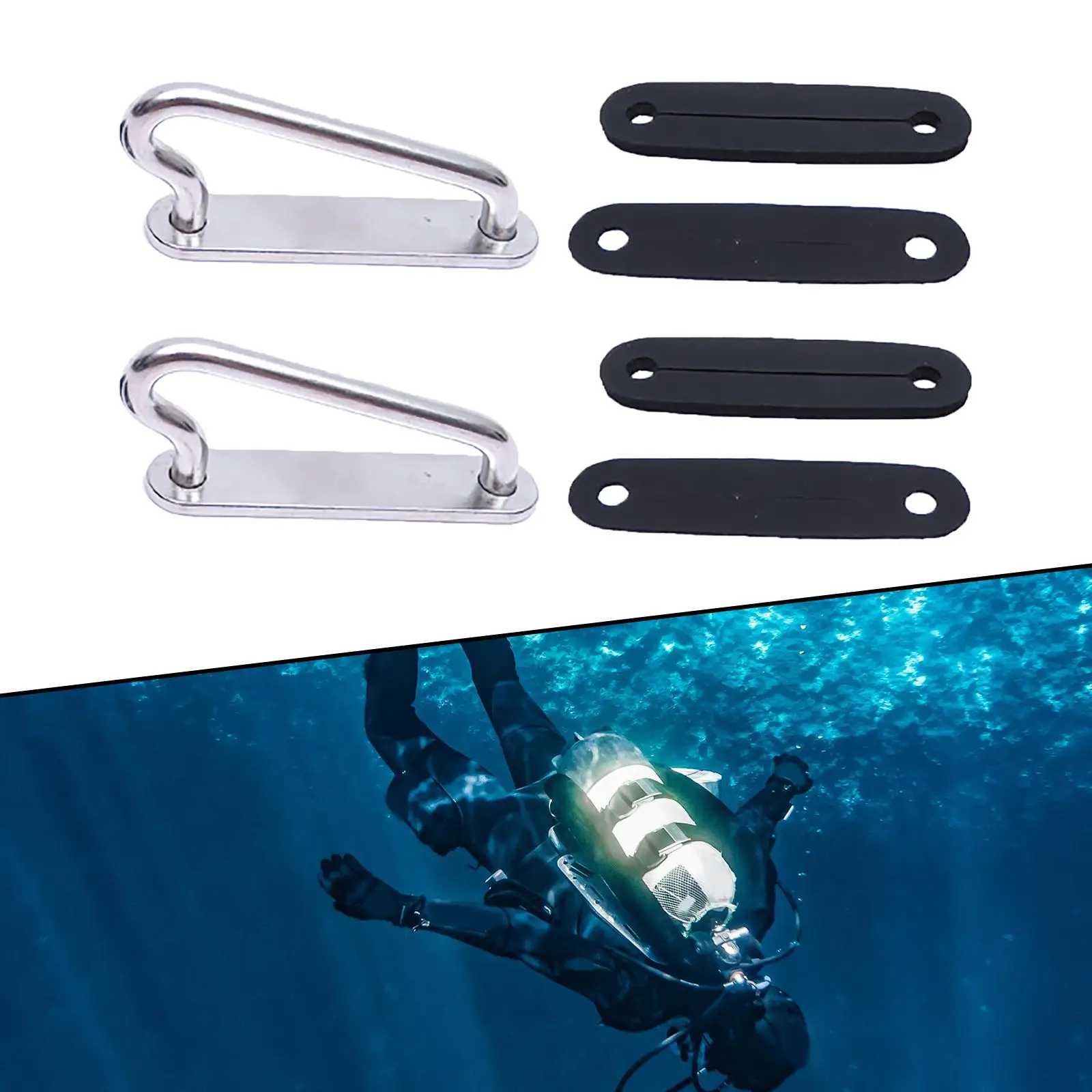 

Diving Weight Belt Keeper Stopper with Rubber Pad Buckle for Scuba Diving