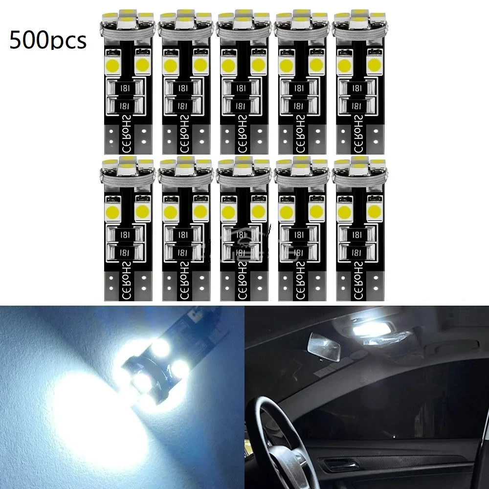 Фото 500 шт. светодиодных ламп T10 W5W 3528 1210 8SMD для авто, белые, 12В, для салона автомобиля, приборной панели, освещения дверей, багажника, стояночного света №1