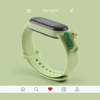 for mi band 7 6 5 4 3 strap silicone doll cartoon flower for mi band 6 replacement watchband bracelet smart sports fitness wrist