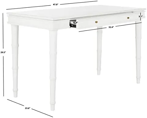 

Office Noely Modern Coastal White 1-drawer Writing Desk Luz de noche de tulipan Room decore aesthetic Heart mirror Room decorati