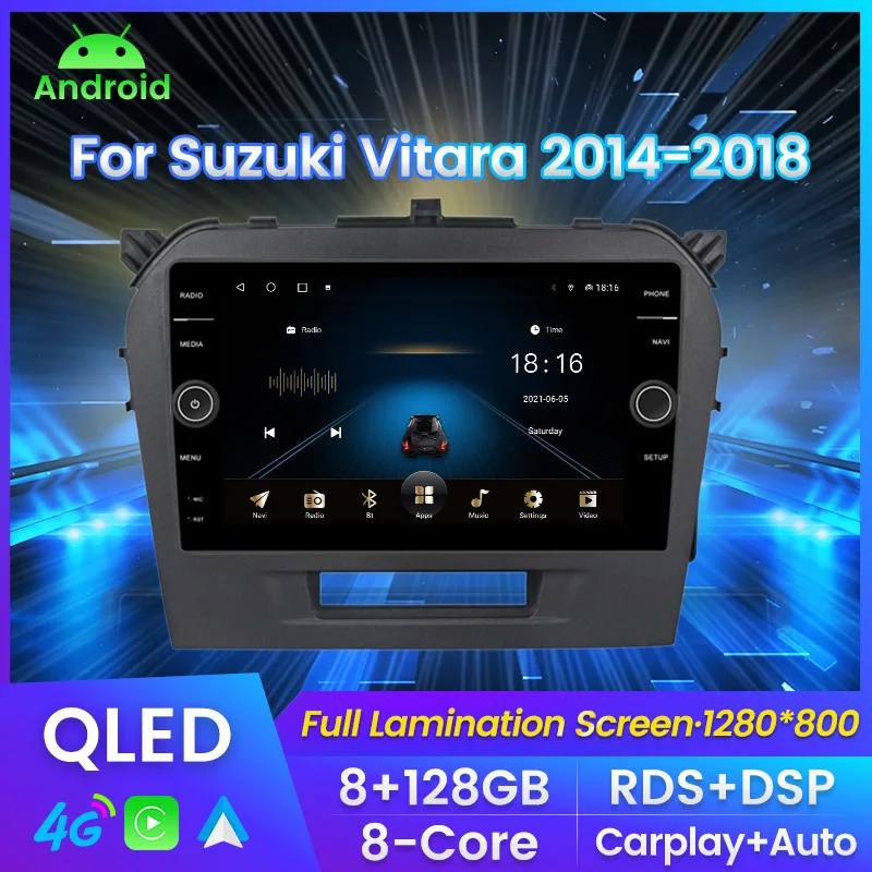 

Android мультимедийный для Suzuki Vitara 2015 2016 2017 2018 2019 автомобильный стерео радио плеер GPS навигация поддержка DSP DVR RDS WIFI