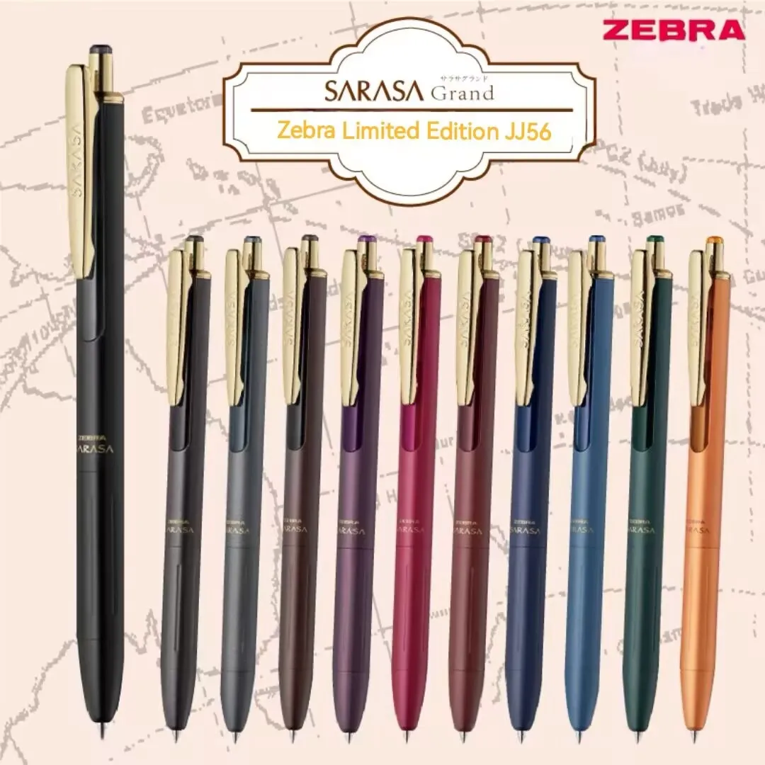 Japan Zebra Sarasa JJ56 Grand Vintage 0.5mm Gel Pens Retro Color Ink Metal Penholder Sign Pen Stationery Office School Supplies