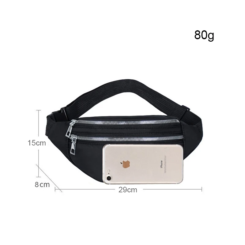 Fashion Waterproof Wholesale Outdoor Black Travel Pouch Waist Bag Belt Sling Bag Chest Fanny Pack Crossbody For Men Ladies