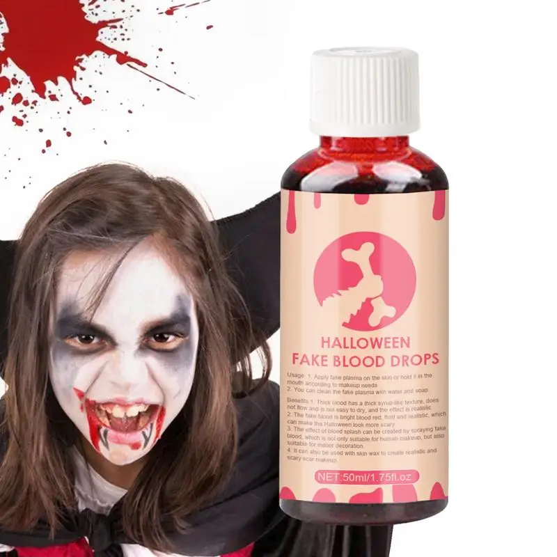 

50ml Halloween Fake Blood Liquid Bottle Stage Prank Theatrical Vampires Funny Horror Festival Party DIY Cosplay Props Hot Sale