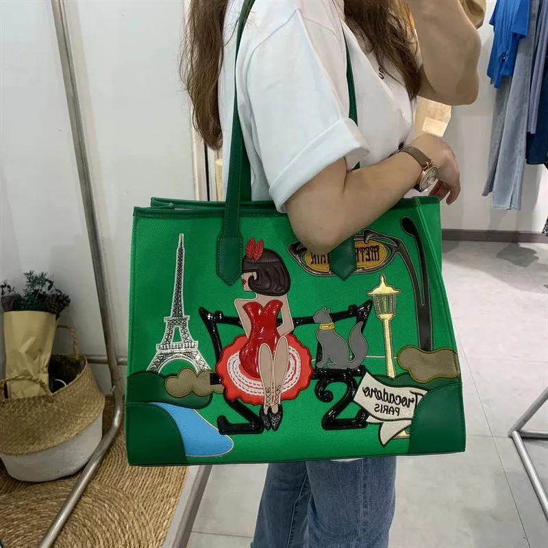 New Women Canvas Bag Large Capacity Shopping Books Bags Shoulder Bags Handbag Tote For Girls