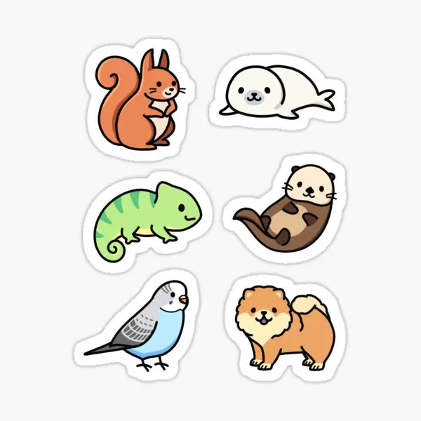 

Cute Animal Pack 7 5PCS Stickers for Stickers Home Room Wall Window Cartoon Anime Decor Kid Art Living Room Cute Luggage Car