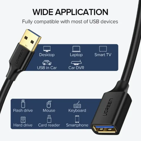 UGREEN USB 3.0 Удлинительный кабель USB А-А