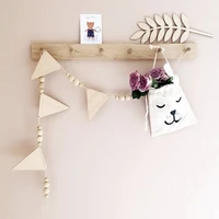 baby room garland wooden triangle flag wall hanging banner children nursery bedroom decorations baby shower birthday party decor