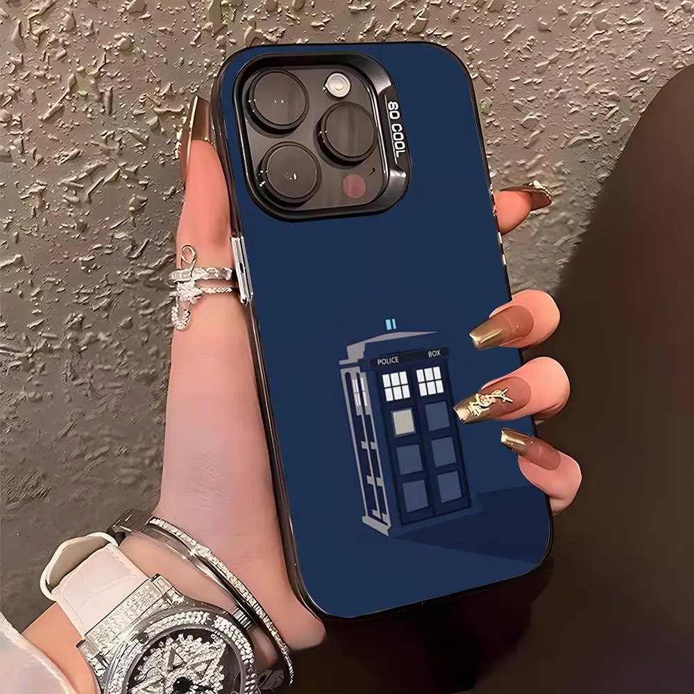 Фото Чехол D-Doctor W-Who для iPhone 17 Air 16 15 14 Plus 13 12 11 Pro XS Max, серебристо-черный бампер-чехол №4
