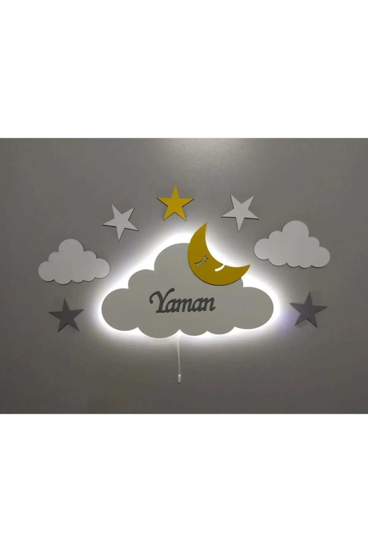 Kids Room Name Custom made Decorative Wood Cloud Night light Led Lighting Stylish Appearance Baby Room Design