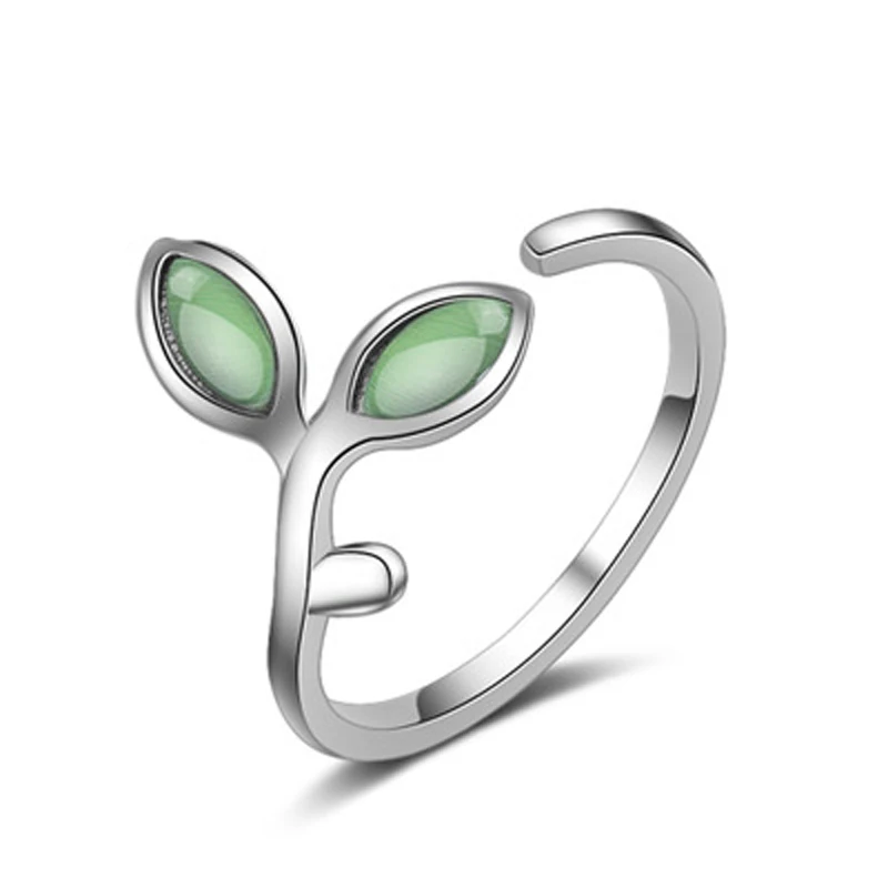 MEEKCAT стерлингового серебра 925 пробы надежда зеленое дерево листья бутоны дерева