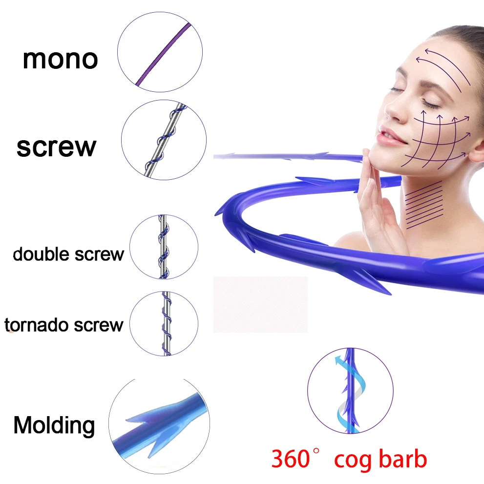 

100pcs korea Face Lifting filler Pdo Thread Multi 360 Cog Mono Screw Molding fox eyebrow lift