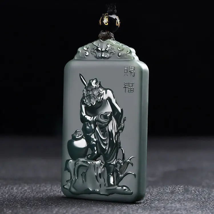 

Pure natural Xinjiang Hetian jade sapphire Zhongkui pendant natural sapphire first-class quality jade jade pendant high-end new