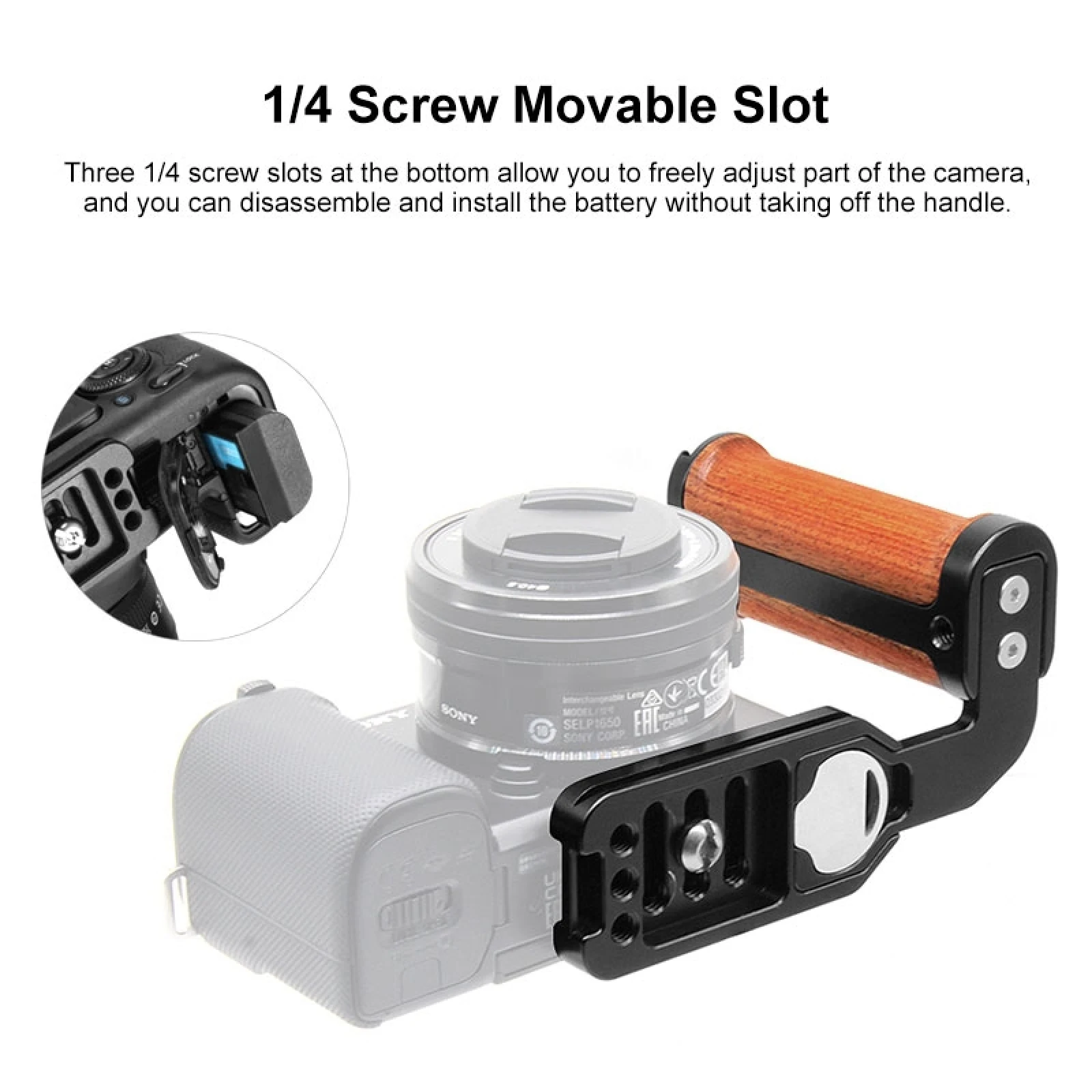 Деревянная ручка с вертикальной съемкой быстросъемная L-образная пластина для